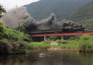 山口線長門峡～渡川　SLやまぐち号